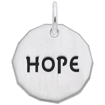 Hope Charm Tag in Sterling Silver