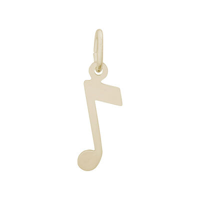 Music Note Charm 14K Yellow Gold 