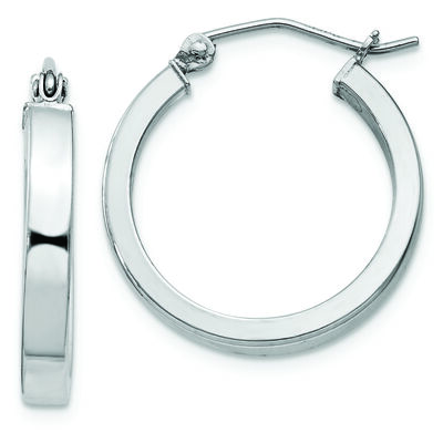 Tube Hoop Earrings in Sterling Silver