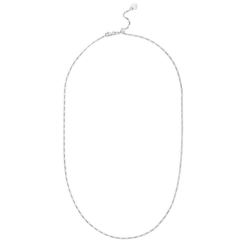 1.5mm Adjustable Flat Figaro 22" Chain in Sterling Silver image number null