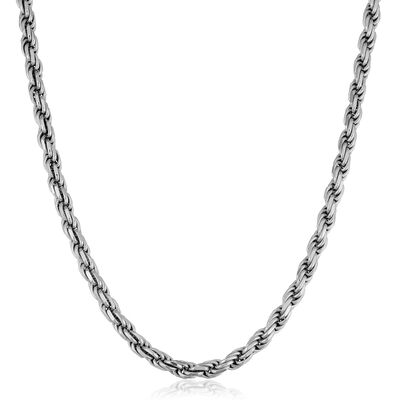 Rope 24" Chain 5.5mm in Sterling Silver