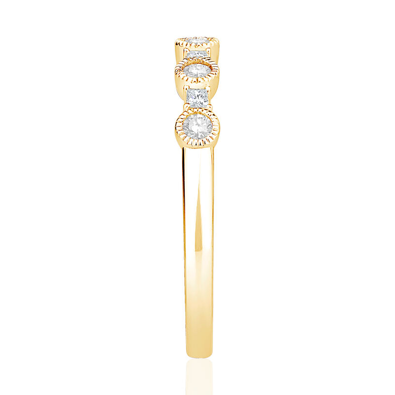 Lab Grown Diamond 1/4ctw. Milgrain Anniversary Ring in 14k Yellow Gold image number null
