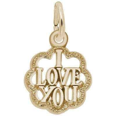 I Love You Charm in 10k Yellow Gold