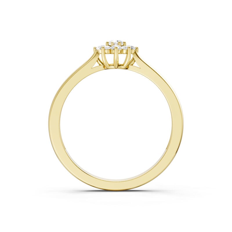Lab Grown Diamond Kite Halo Promise Ring in 10k Yellow Gold image number null