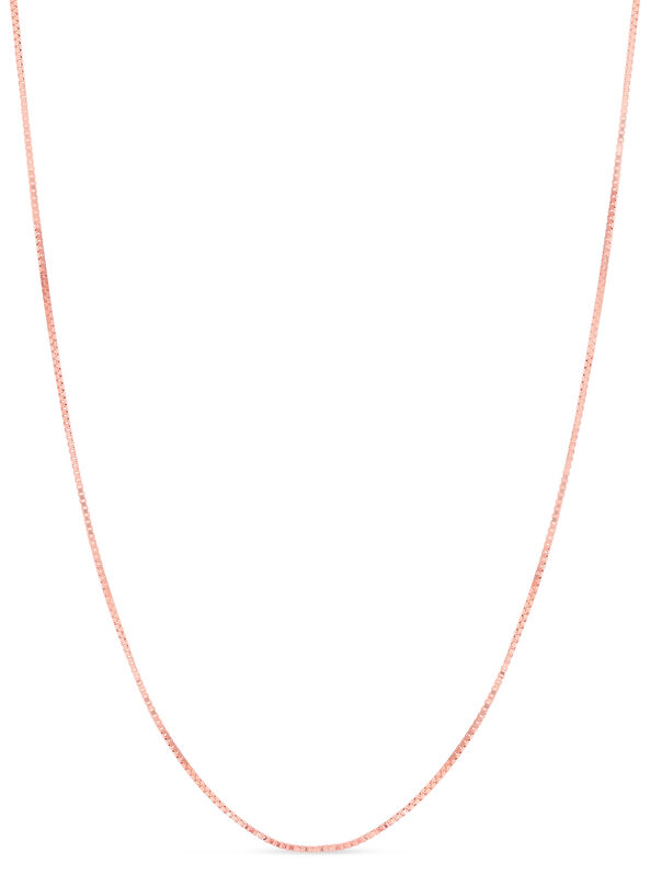 Box Chain 18" in 14k Rose Gold (0.75mm) image number null