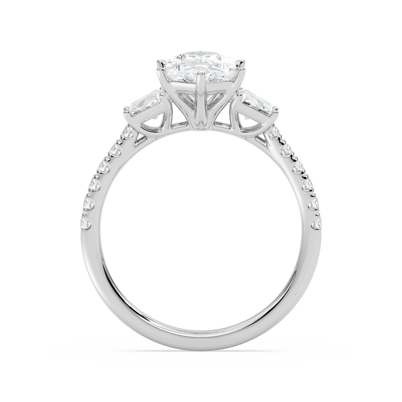 Duchess Marquise Lab Grown Diamond 2 3/4ctw. Three Stone Engagement Ring in 14k White Gold image number null