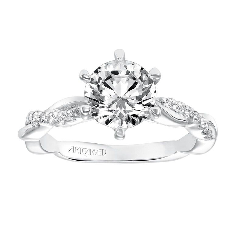 Marnie. ArtCarved Diamond Semi-Mount in 14k White Gold image number null