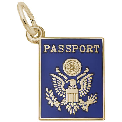 Passport Charm in 14k Yellow Gold