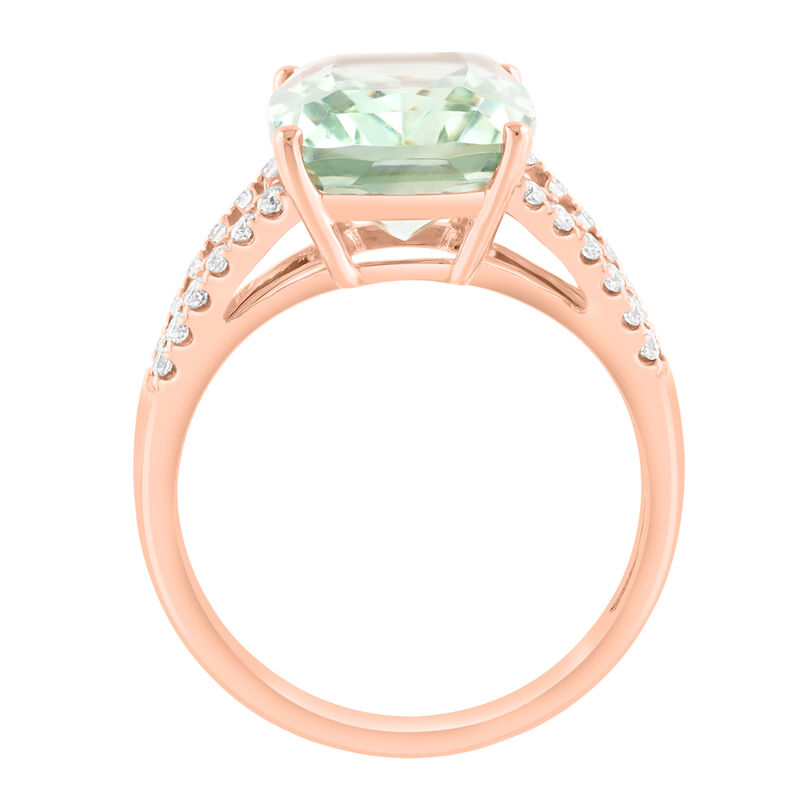EFFY Green Amethyst & Diamond Ring in 14k Rose Gold image number null