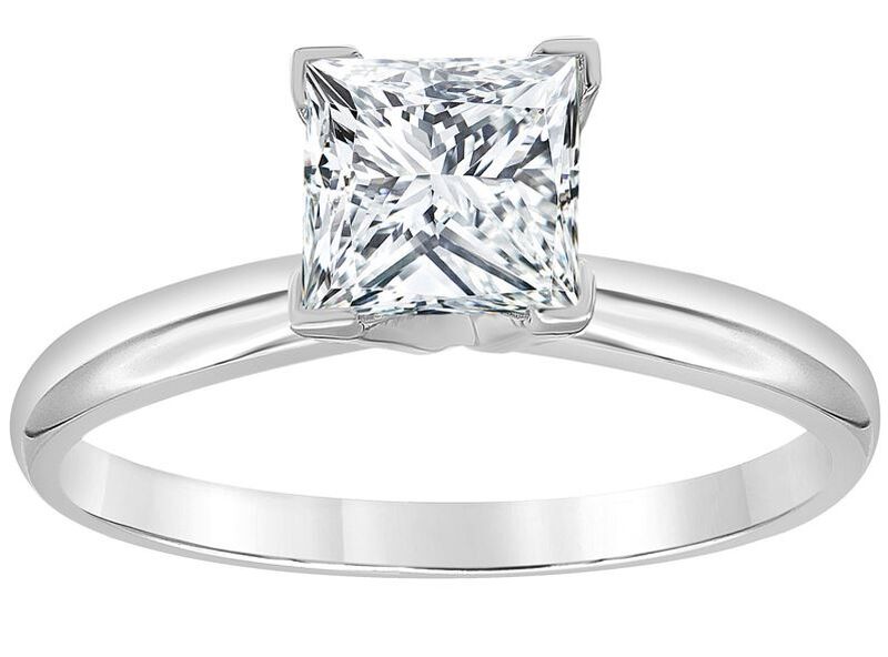 Princess-Cut Lab Grown 2ct. Diamond Certified GH VS SI Solitaire Engagement Ring in 14k White Gold image number null