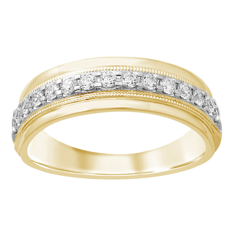 Gents Classic Elegance 1/2ctw. Diamond Band in 10k Yellow Gold image number null
