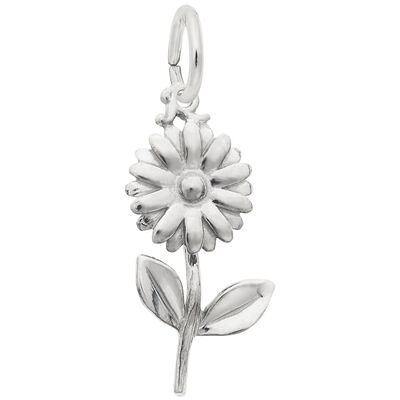 Daisy Charm in 14K White Gold