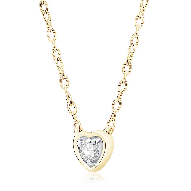 Natural Diamond 1/10ctw. Heart Pendant in 10k Yellow Gold image number null