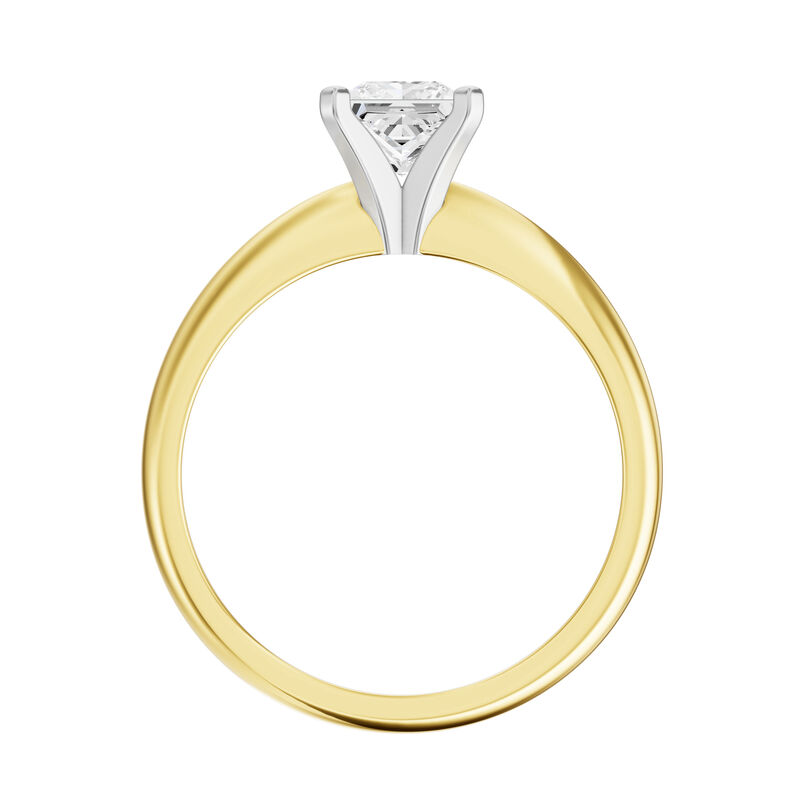 Princess Cut Lab Grown Diamond 3/4ct Solitaire Engagement Ring in 14k Yellow Gold image number null