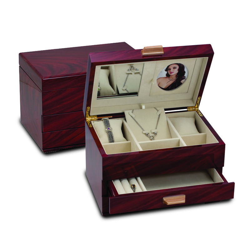 Mahogany Finish Jewelry Box