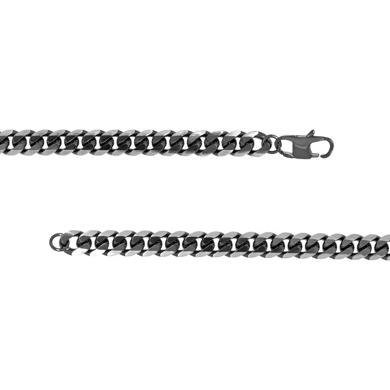 Men's Curb Link 24" Chain 8mm in Black Plated Stainless Steel image number null