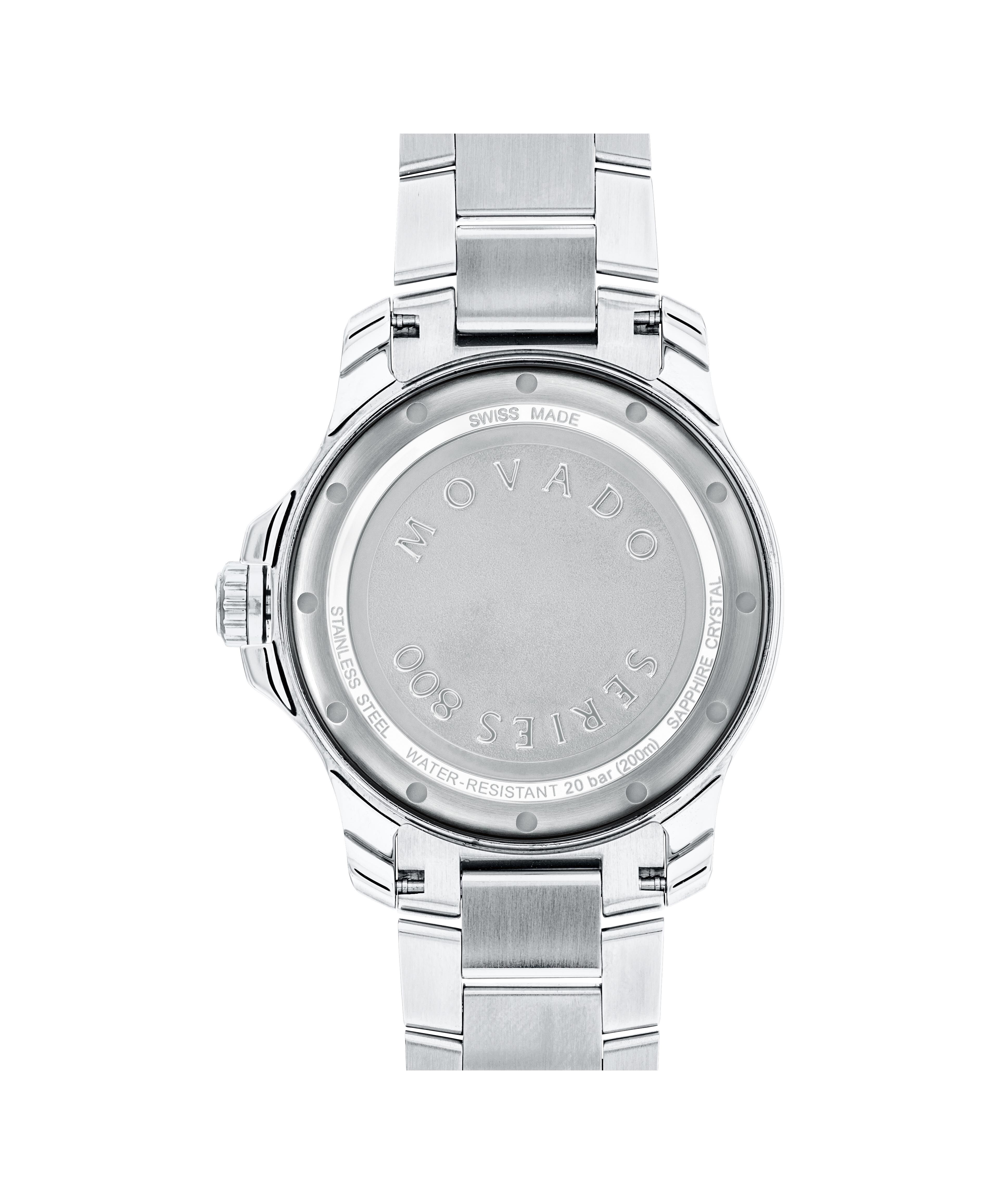 Movado Men's Series 800 Red Dial Stainless Steel 40mm Watch 2600178