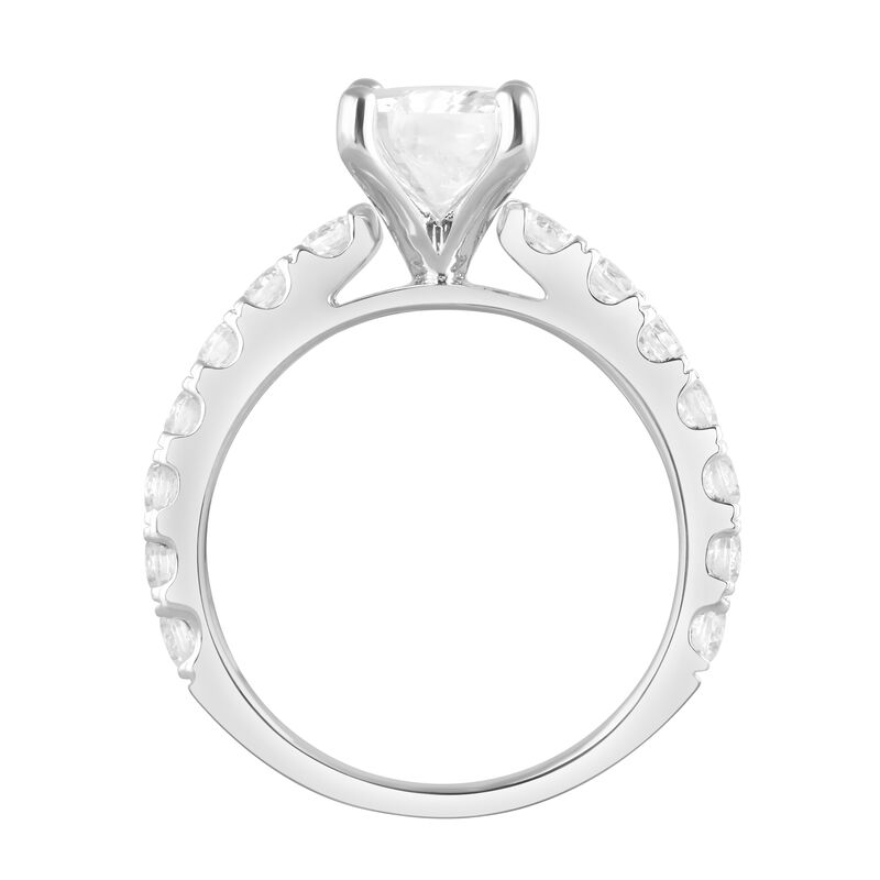 Emerald Lab Grown Diamond 5ctw. Three Ring Engagement Set in 14k White Gold image number null