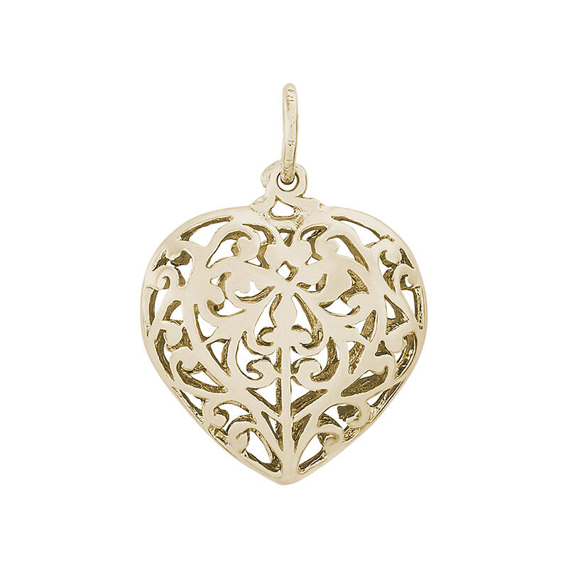 Filigree Heart 14K Yellow Gold Charm image number null