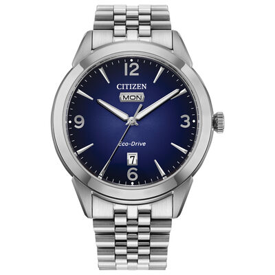 Citizen Men's Rolan Blue Dial Stainless Steel Bracelet 41mm Watch AW0150-53L