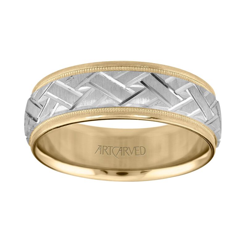 White & Yellow Gold Comfort Fit Band image number null