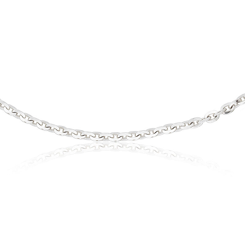 Diamond-Cut 20" Oval Cable Chain 2.8mm in Sterling Silver  image number null