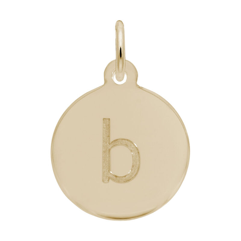 Lower Case Block B Initial Charm in Gold Plated Sterling Silver image number null