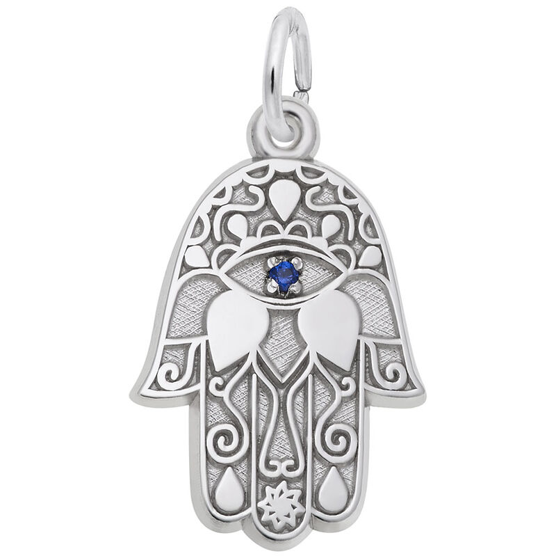 Hamsa Charm in 14K White Gold image number null