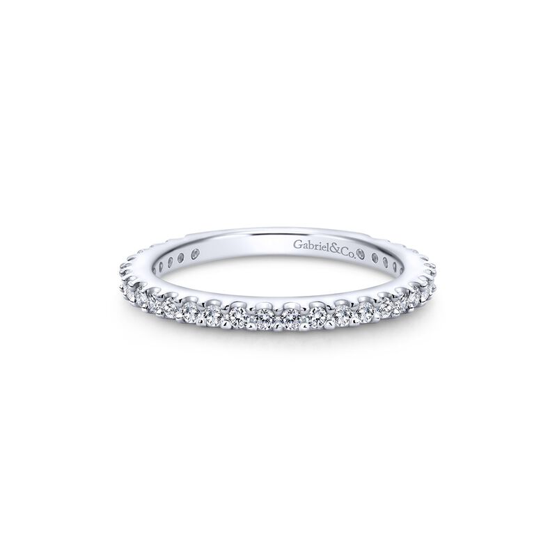 Gabriel & Co. Diamond Wedding Band in 14k White Gold WB4124W44JJ image number null