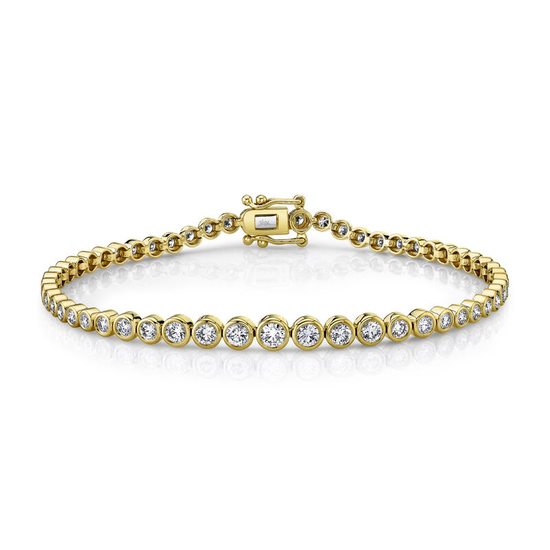 Shy Creation Diamond 1 3/4ctw. Bezel Tennis Bracelet in 14k Yellow Gold image number null