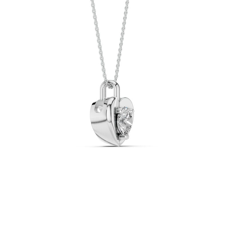 Lab Grown Diamond 1/4ctw. Heart Pendant in 10k White Gold image number null