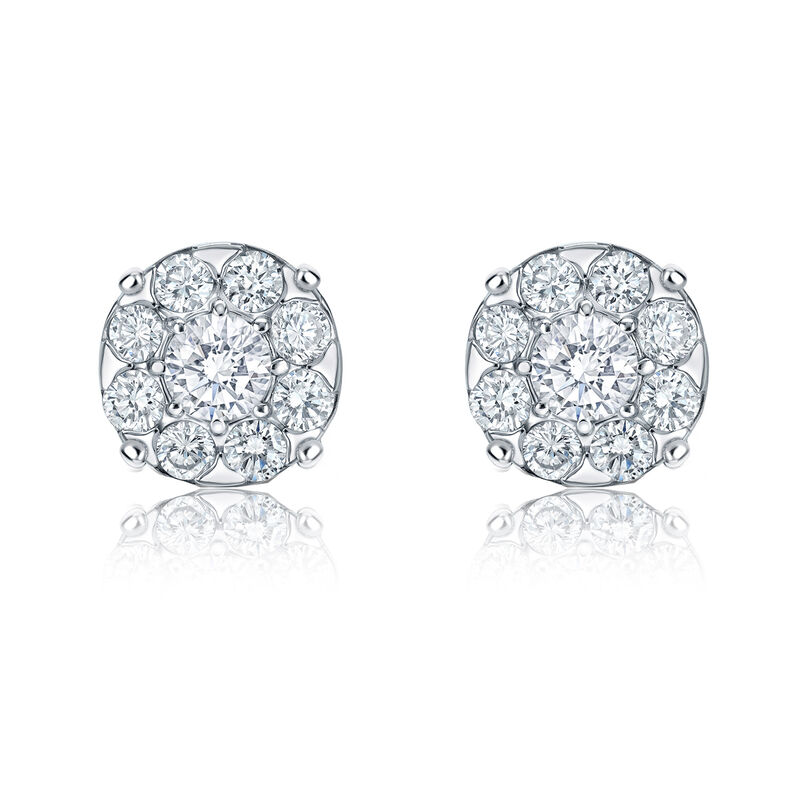 Diamond 1½ct. t.w. Halo Stud Earrings in 14K White Gold image number null