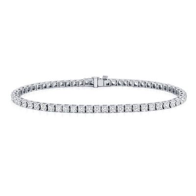 1.50ctw. 4-Prong Square Link Diamond Tennis Bracelet in 14K White Gold H-I VS1-VS2