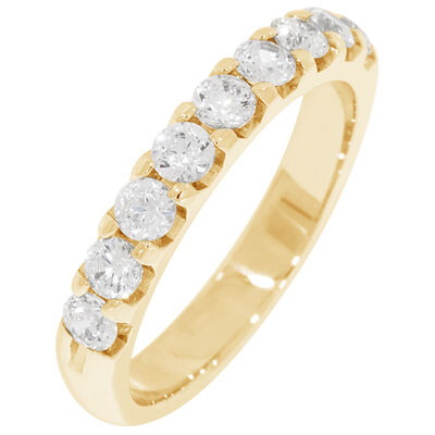 Ladies' 9-Stone 3/4ctw. Prong-Set Diamond Wedding Band in 14K Yellow Gold (GH, SI2)