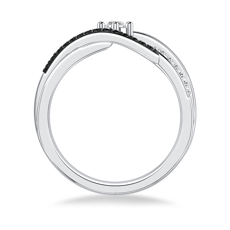 Brilliant-Cut .33ctw. White Black Diamond Promise Ring in Sterling Silver image number null