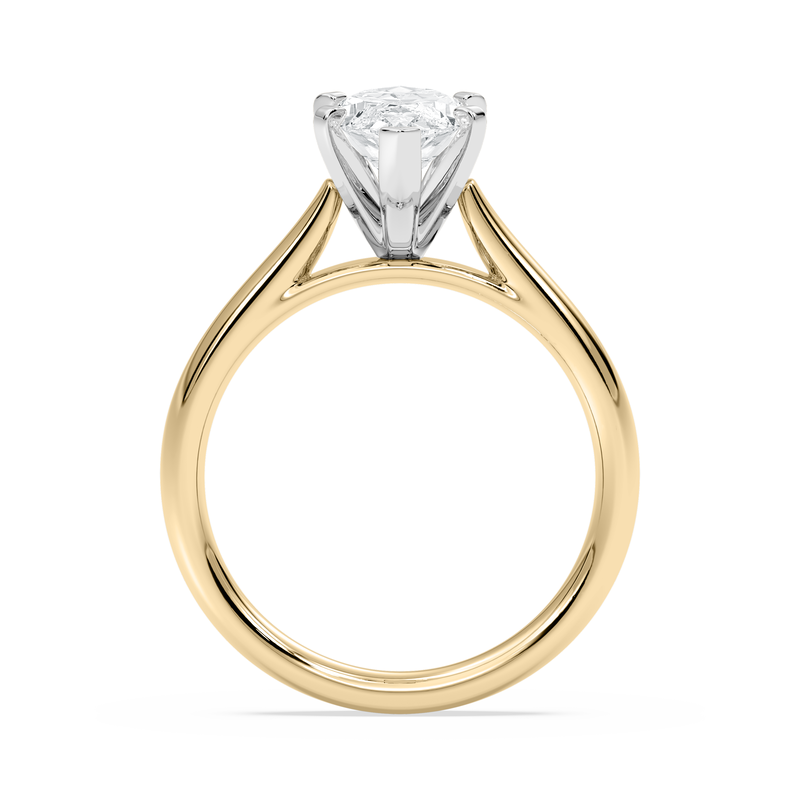 Marquise Lab Grown Diamond 2ctw. Cathedral Solitaire Engagement Ring in 14k Yellow Gold image number null