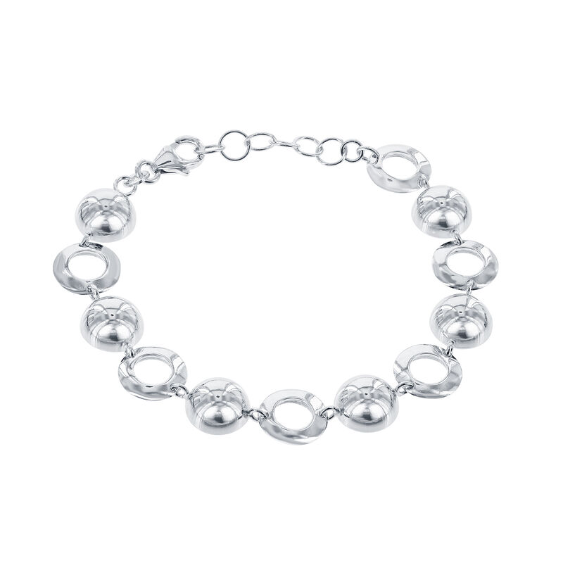 Open Circle Semi Sphere Bracelet in Sterling Silver image number null