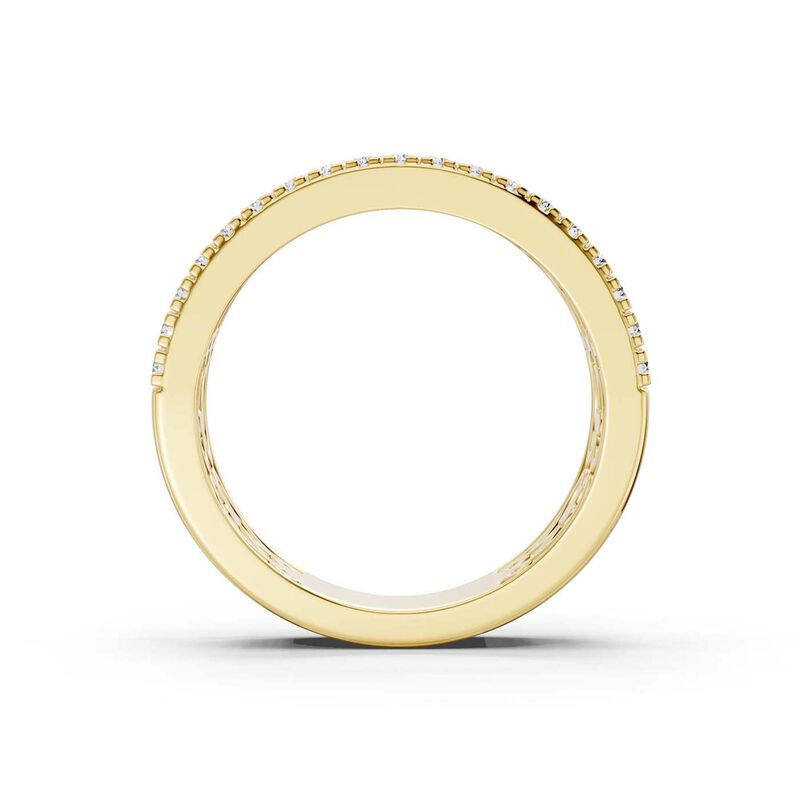 Lab Grown Diamond 1/4ctw. Wide Band Wedding Ring with Diamond Accents in 14k Yellow Gold image number null
