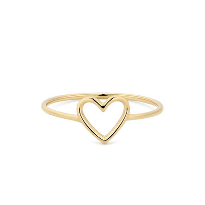 Open Heart Ring in 14k Yellow Gold