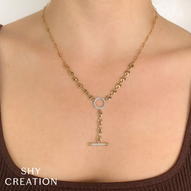 Shy Creation Diamond 1/4ctw. Fashion Necklace in 14k Yellow Gold image number null