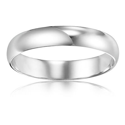 Ladies' Classic 4mm Wedding Band in 10k White Gold
