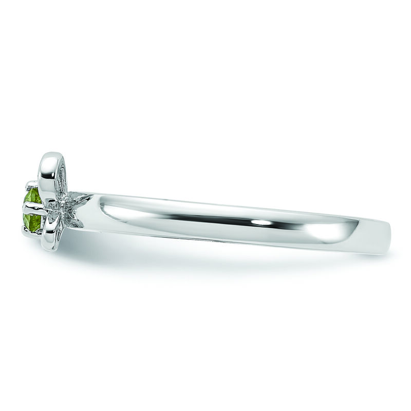 Stackable Peridot Butterfly Ring in Sterling Silver image number null