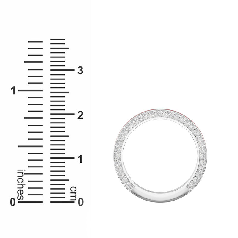 Brilliant-Cut Lab Grown Diamond on Both Sides Red Ceramic Band in Sterling Silver image number null