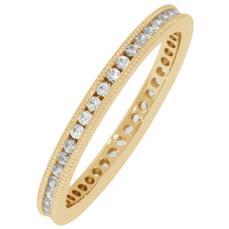 Round Milgrain Edge 1/3ctw. Eternity Band in 14K Yellow Gold (GH, SI2) image number null