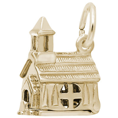 Church Charm in Gold Plated Sterling Silver