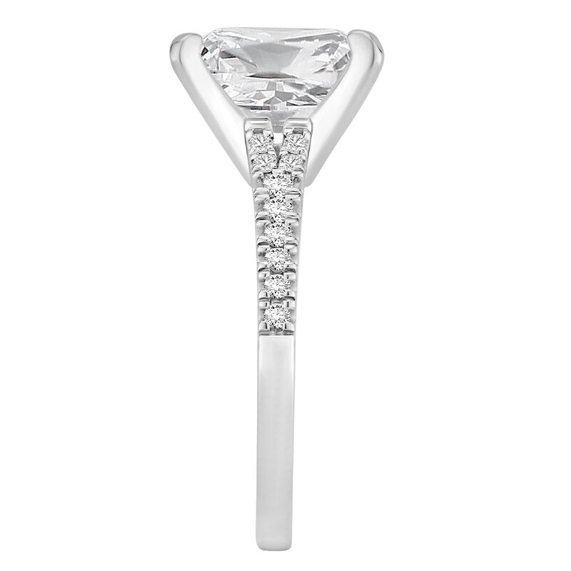 Radiant-Cut Lab Grown 4 1/4ctw. Diamond Split Shank Engagement Ring in 14k White Gold image number null