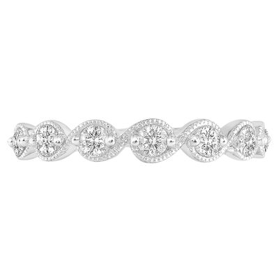 7 Stone 3/8ctw. Diamond Stackable Ring in 14k White Gold