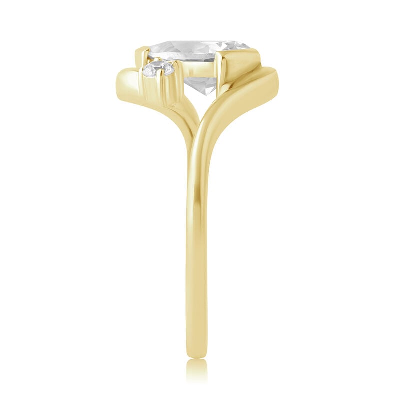 Princess Lab Grown Diamond 1 1/10ctw. Freeform Three Stone Engagement Ring in 14k Yellow Gold image number null