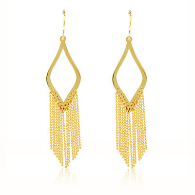 Fancy Marquise Drape Fashion Dangle Earrings in 14k Yellow Gold