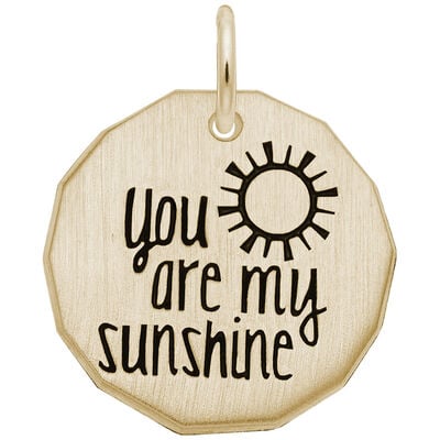 You Are My Sunshine Charm in 14k Yellow Gold